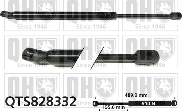 Quinton Hazell QTS828332 - Газовая пружина, упор autospares.lv