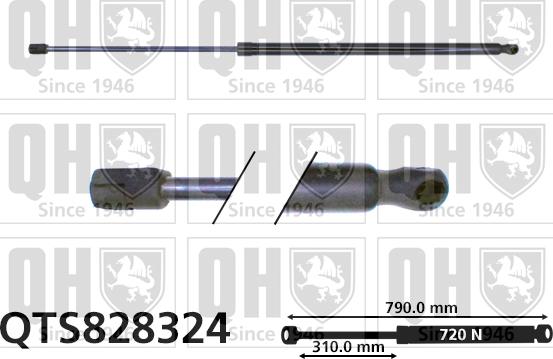 Quinton Hazell QTS828324 - Газовая пружина, упор autospares.lv