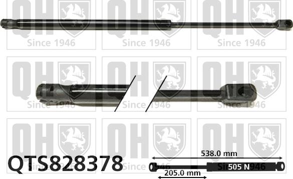 Quinton Hazell QTS828378 - Газовая пружина, упор autospares.lv