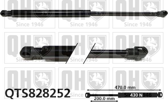 Quinton Hazell QTS828252 - Газовая пружина, упор autospares.lv