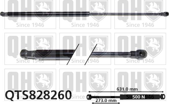 Quinton Hazell QTS828260 - Газовая пружина, упор autospares.lv