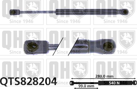 Quinton Hazell QTS828204 - Газовая пружина, упор autospares.lv