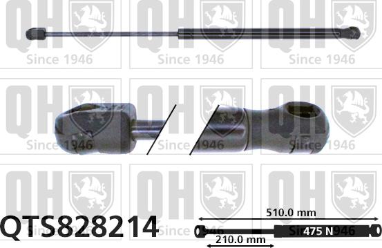 Quinton Hazell QTS828214 - Газовая пружина, упор autospares.lv