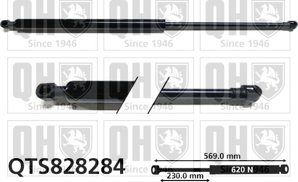 Quinton Hazell QTS828284 - Газовая пружина, упор autospares.lv