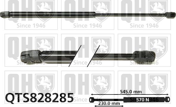 Quinton Hazell QTS828285 - Газовая пружина, упор autospares.lv