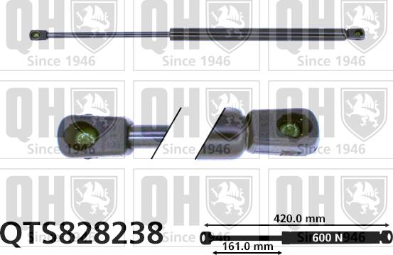 Quinton Hazell QTS828238 - Газовая пружина, упор autospares.lv