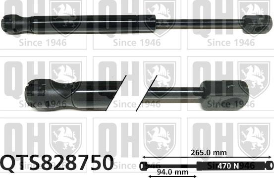 Quinton Hazell QTS828750 - Газовая пружина, упор autospares.lv