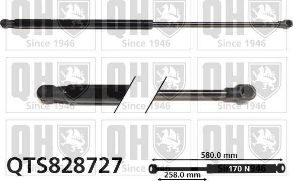 Quinton Hazell QTS828727 - Газовая пружина, капот autospares.lv