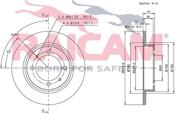 Raicam RD00949 - Тормозной диск autospares.lv