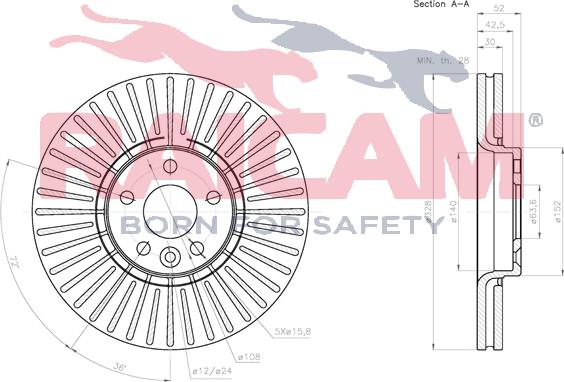 Raicam RD00968 - Тормозной диск autospares.lv