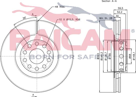 Raicam RD00917 - Тормозной диск autospares.lv