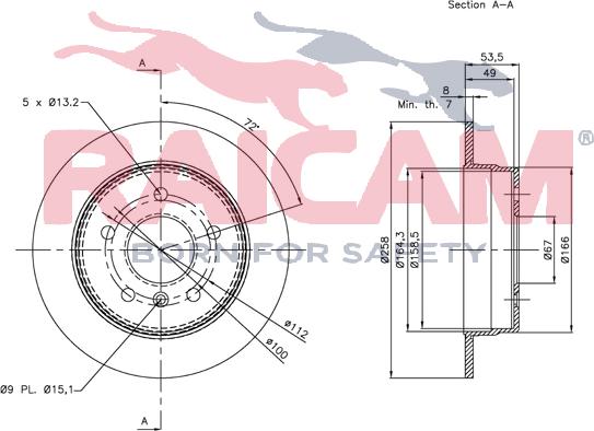 Raicam RD00469 - Тормозной диск autospares.lv