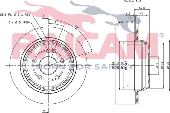 Raicam RD00488 - Тормозной диск autospares.lv