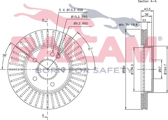 Raicam RD00436 - Тормозной диск autospares.lv