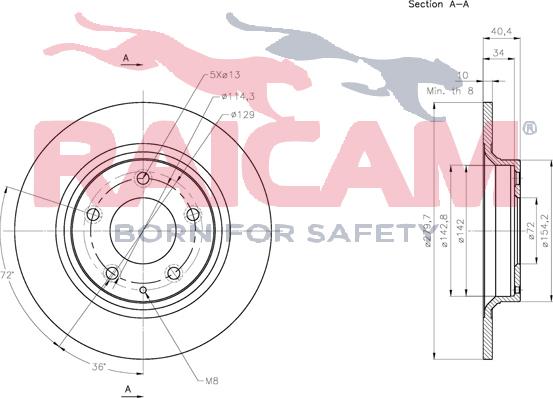 Raicam RD00423 - Тормозной диск autospares.lv