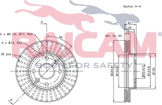 Raicam RD00549 - Тормозной диск autospares.lv