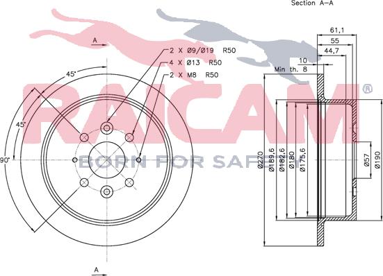 Raicam RD00559 - Тормозной диск autospares.lv