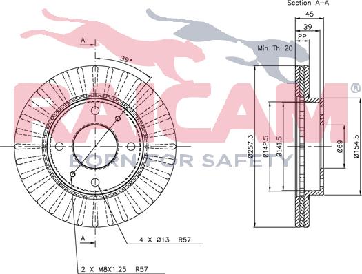 Raicam RD00508 - Тормозной диск autospares.lv