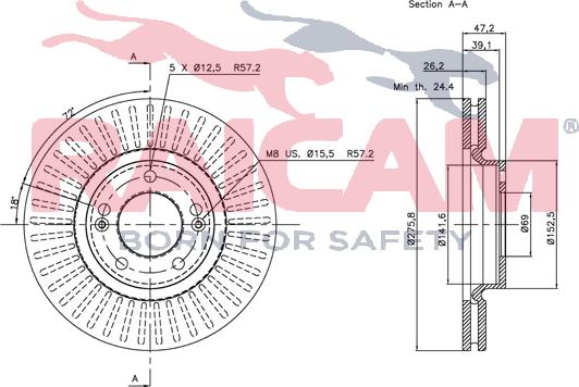 Raicam RD00518 - Тормозной диск autospares.lv