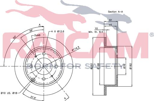 Raicam RD00517 - Тормозной диск autospares.lv