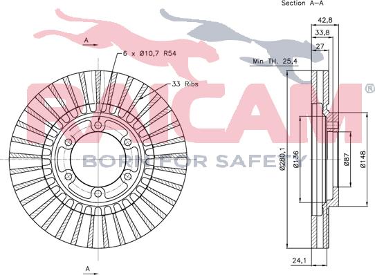 Raicam RD00521 - Тормозной диск autospares.lv