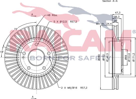 Raicam RD00527 - Тормозной диск autospares.lv