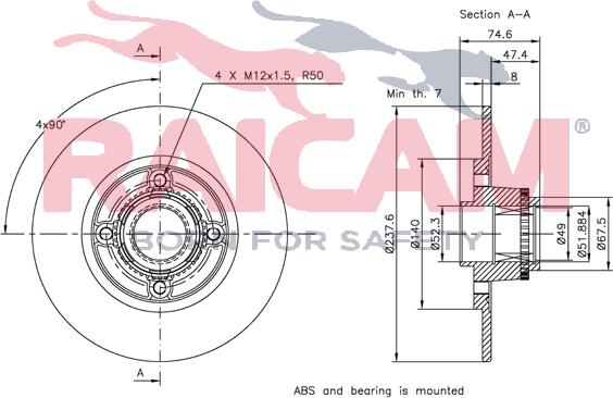 Raicam RD00690 - Тормозной диск autospares.lv