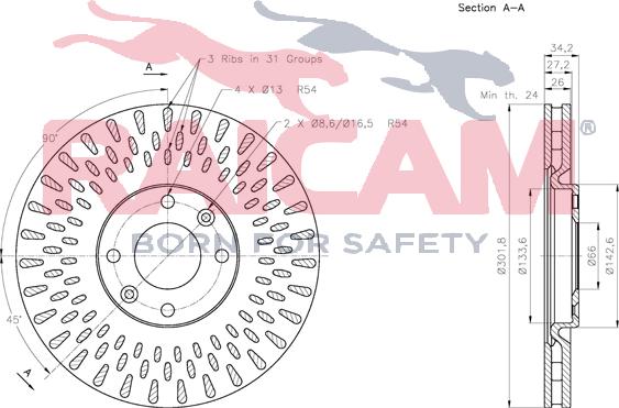 Raicam RD00650 - Тормозной диск autospares.lv