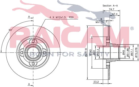 Raicam RD00666 - Тормозной диск autospares.lv