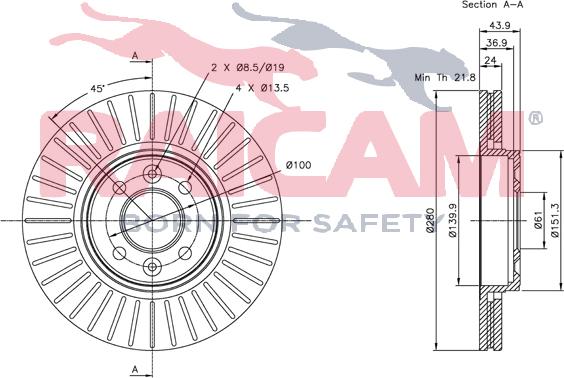 Raicam RD00668 - Тормозной диск autospares.lv