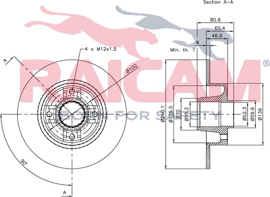 Raicam RD00683 - Тормозной диск autospares.lv