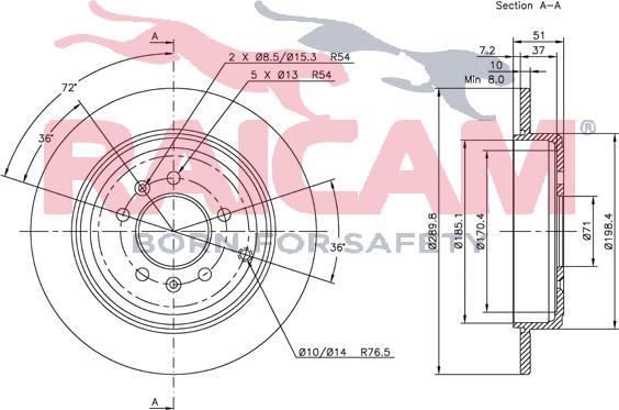 Raicam RD00639 - Тормозной диск autospares.lv