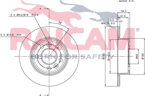 Raicam RD00676 - Тормозной диск autospares.lv