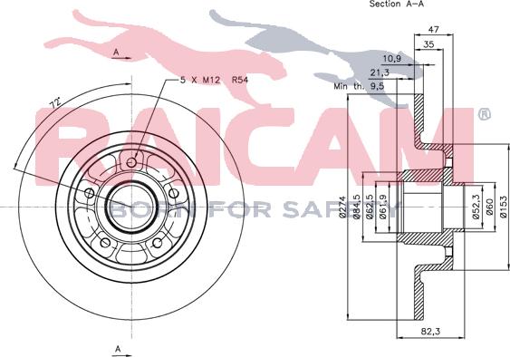 Raicam RD00678 - Тормозной диск autospares.lv