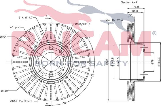 Raicam RD00069 - Тормозной диск autospares.lv