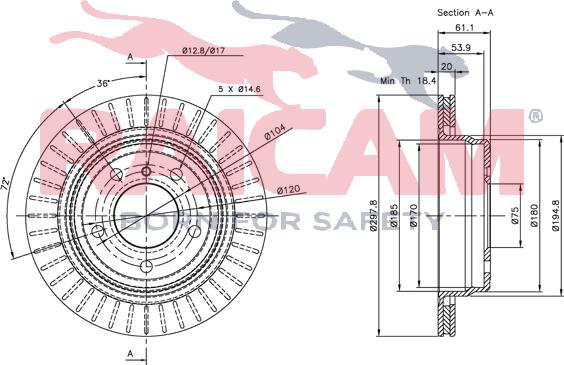 Raicam RD00064 - Тормозной диск autospares.lv