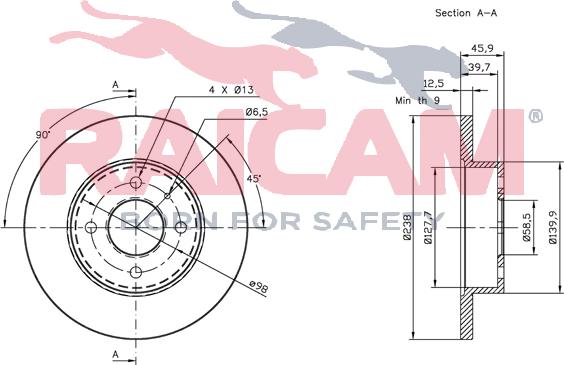 Raicam RD00005 - Тормозной диск autospares.lv