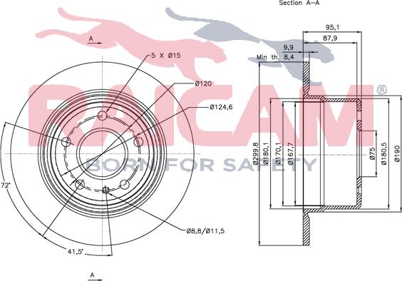 Raicam RD00075 - Тормозной диск autospares.lv