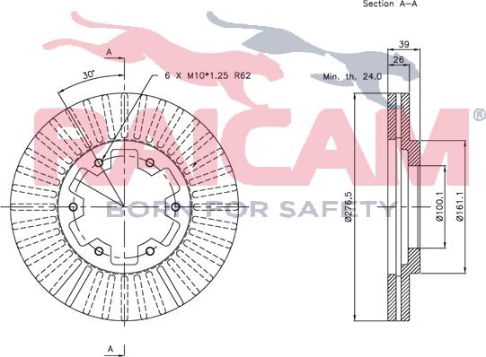 Raicam RD00161 - Тормозной диск autospares.lv