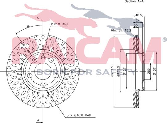 Raicam RD00111 - Тормозной диск autospares.lv