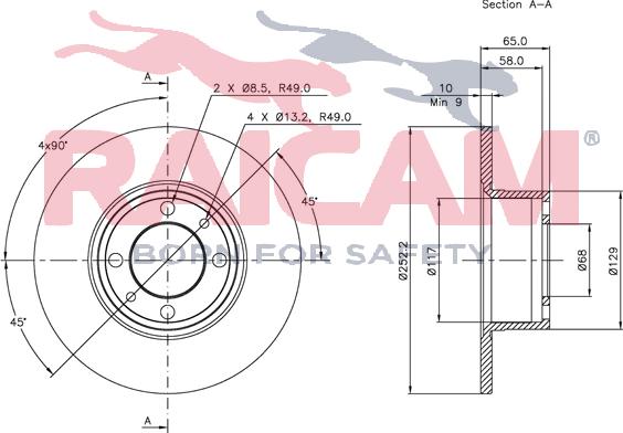 Raicam RD00183 - Тормозной диск autospares.lv