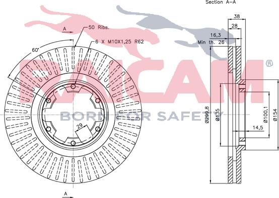 Raicam RD00170 - Тормозной диск autospares.lv