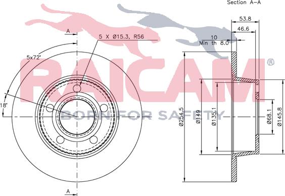 Raicam RD00897 - Тормозной диск autospares.lv