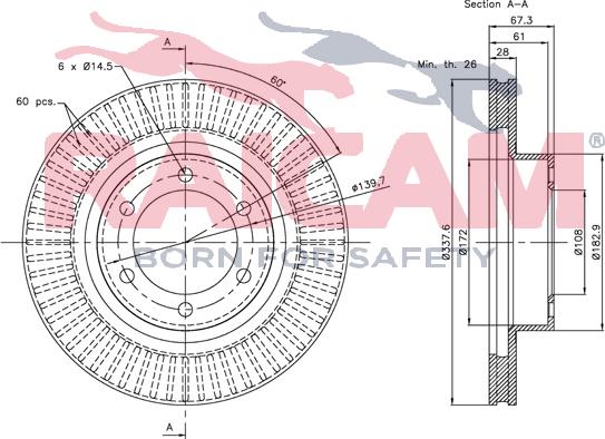 Raicam RD00842 - Тормозной диск autospares.lv