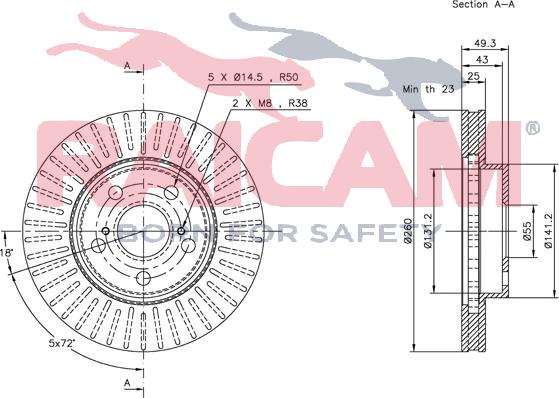 Raicam RD00808 - Тормозной диск autospares.lv