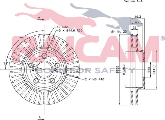 Raicam RD00816 - Тормозной диск autospares.lv