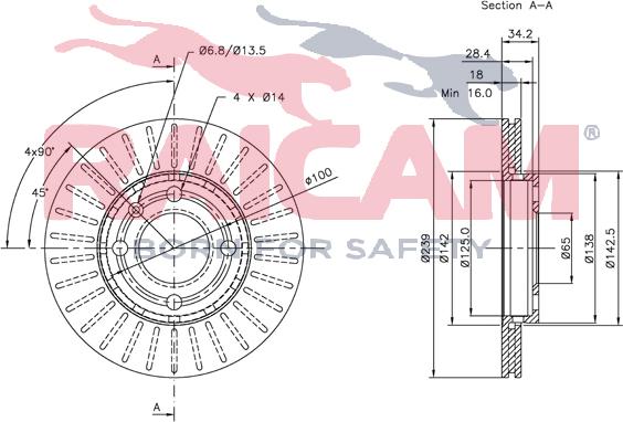 Raicam RD00883 - Тормозной диск autospares.lv