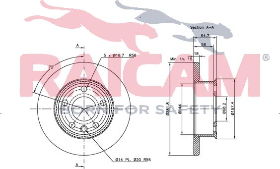 Raicam RD00873 - Тормозной диск autospares.lv