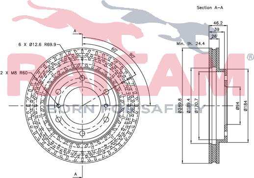 Raicam RD00349 - Тормозной диск autospares.lv