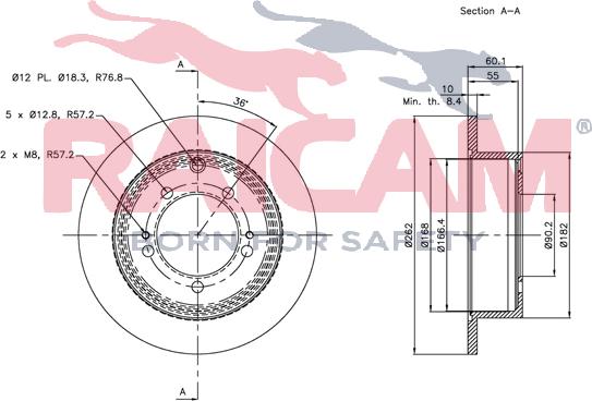 Raicam RD00358 - Тормозной диск autospares.lv